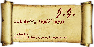 Jakabffy Gyöngyi névjegykártya